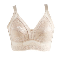 大胸顯小全罩杯文胸無鋼圈超薄款胖MM加大碼胸罩縮胸顯胸小內衣女