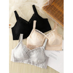 內衣女無鋼圈大胸顯小文胸罩大碼聚攏調整型收副乳防下垂夏超薄款