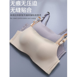 無痕抹胸內衣女無鋼圈防走光聚攏裹胸式文胸套裝夏季小胸胸罩薄款