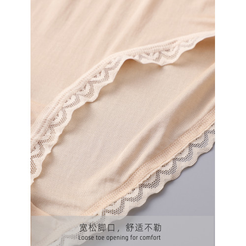 100%桑蠶絲過肚臍高腰內褲女 針織真絲大碼透氣薄款蕾絲女士內褲