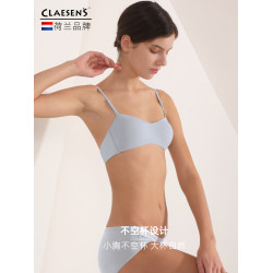 claesens小胸平胸無鋼圈內衣女不空杯冬薄款透氣隱形抹胸式棉文胸