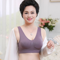 媽媽內衣女士文胸中老年人背心式無鋼圈無痕聚攏大碼運動薄款胸罩