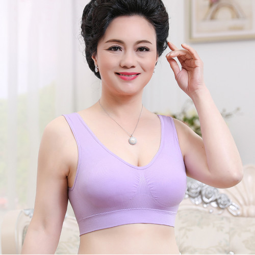 媽媽內衣女士文胸中老年人背心式無鋼圈無痕聚攏大碼運動薄款胸罩