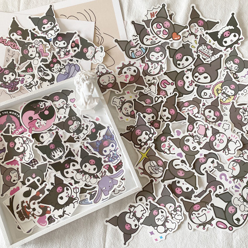 100張卡通kuromi庫洛米塗鴉貼紙筆記型電腦平板手賬水杯防水貼畫 100張卡通kuromi庫洛米塗鴉貼紙筆記型電腦平板手賬水杯防水貼畫