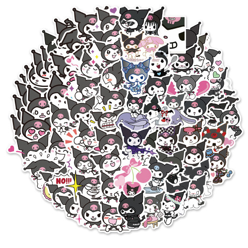 100張卡通kuromi庫洛米塗鴉貼紙筆記型電腦平板手賬水杯防水貼畫 100張卡通kuromi庫洛米塗鴉貼紙筆記型電腦平板手賬水杯防水貼畫