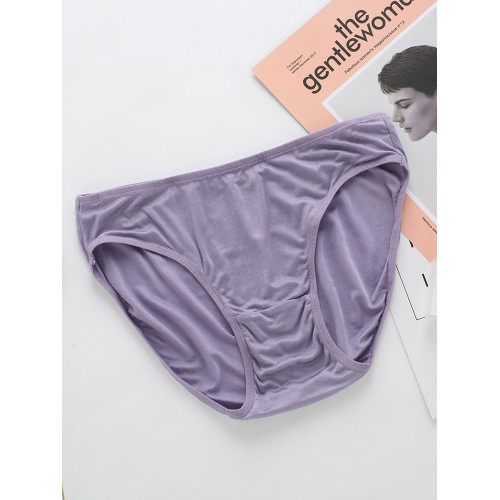 天然桑蠶絲薄款真絲雙面加密低腰內褲女士透氣舒適簡約三角內褲女