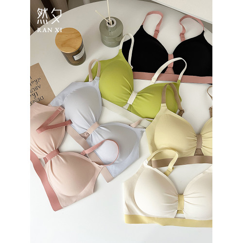 然夕內衣女小胸聚攏顯大無痕舒適aa杯平胸專用不空杯無鋼圈文胸罩