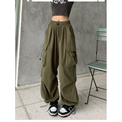 工裝褲女秋冬新款休閒褲束腳小個子顯瘦寬鬆2023冬季高腰加絨褲子