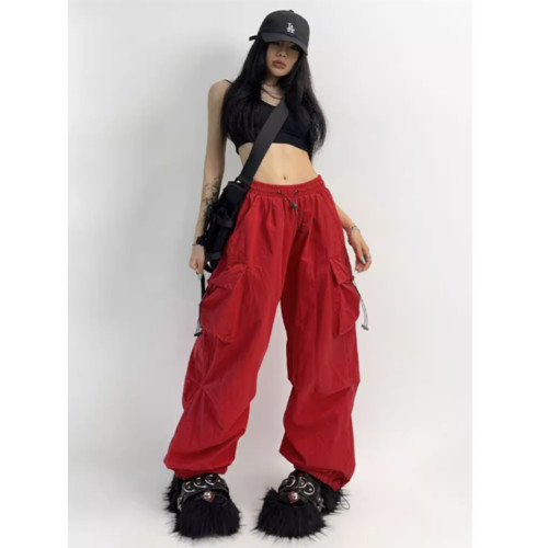 工裝褲女秋冬新款休閒褲束腳小個子顯瘦寬鬆2023冬季高腰加絨褲子