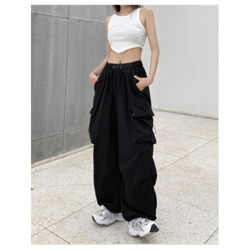 工裝褲女秋冬新款休閒褲束腳小個子顯瘦寬鬆2023冬季高腰加絨褲子