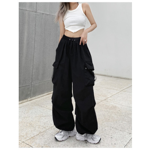 工裝褲女秋冬新款休閒褲束腳小個子顯瘦寬鬆2023冬季高腰加絨褲子