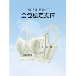 千奈美超薄全罩杯大胸顯小內衣女無鋼圈兔耳朵顯胸小文胸罩