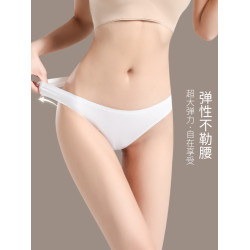 無痕丁字褲女士內褲健身運動瑜珈大碼冰絲t褲一片式白色三角褲頭