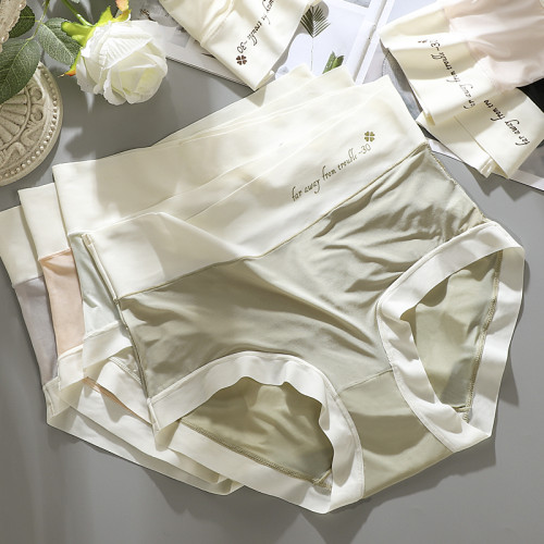 高腰冰絲內褲女夏季薄款面膜三角褲女生乳酸抗菌透氣舒適無痕底褲