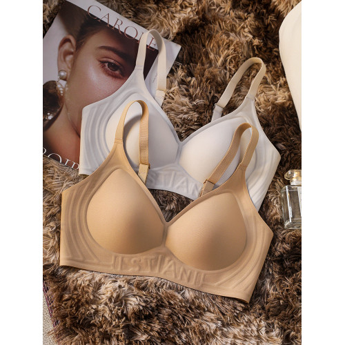 無痕內衣女聚攏小胸顯大防下垂運動美背無鋼圈夏薄款一片式文胸罩