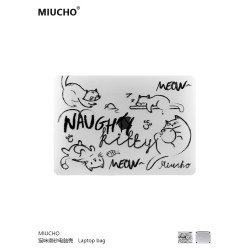 MIUCHO貓咪磨砂電腦殼適用於蘋果22款M2簡約air13透明macbook14簡約pro原創設計防摔pro16寸防磕碰保護硬殼