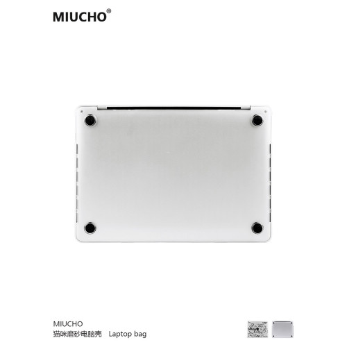 MIUCHO貓咪磨砂電腦殼適用於蘋果22款M2簡約air13透明macbook14簡約pro原創設計防摔pro16寸防磕碰保護硬殼