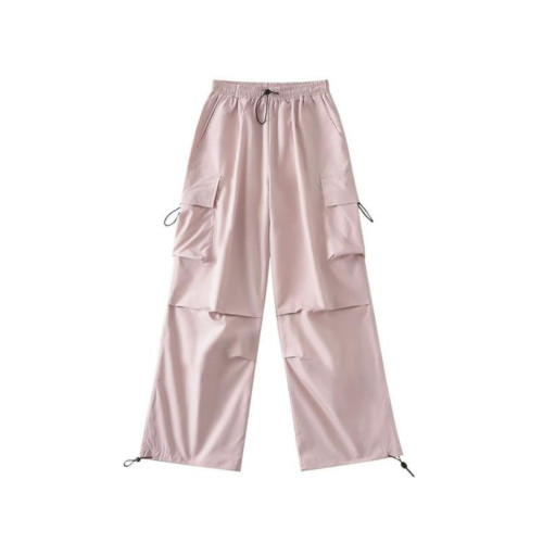 美式高街寬鬆濶腿加絨工裝褲男女ins潮牌休閒百搭街舞褲拖地長褲