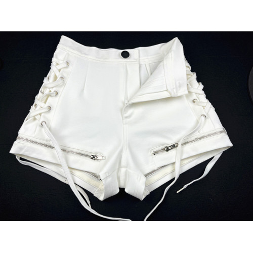 女團高腰歐美緊身顯瘦短褲休閒外穿打底褲性感辣妹系繩提臀熱褲