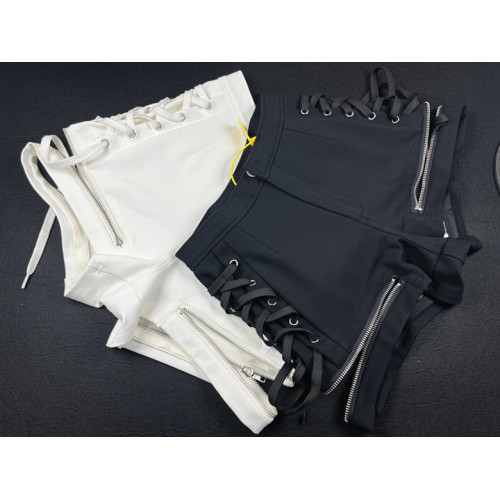 女團高腰歐美緊身顯瘦短褲休閒外穿打底褲性感辣妹系繩提臀熱褲