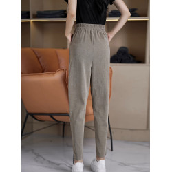 哈倫褲加絨2025年秋冬新款女士寬鬆高腰松緊小腳蘿蔔褲休閒褲長褲