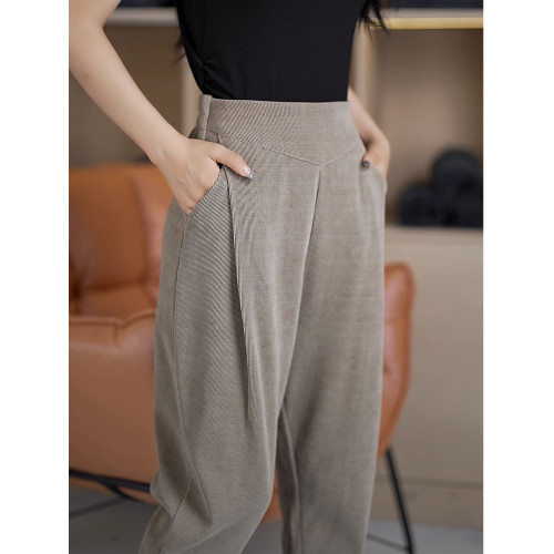 哈倫褲加絨2025年秋冬新款女士寬鬆高腰松緊小腳蘿蔔褲休閒褲長褲