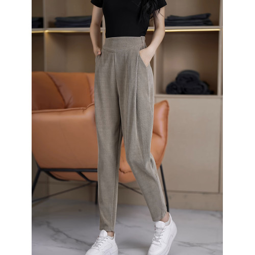 哈倫褲加絨2025年秋冬新款女士寬鬆高腰松緊小腳蘿蔔褲休閒褲長褲