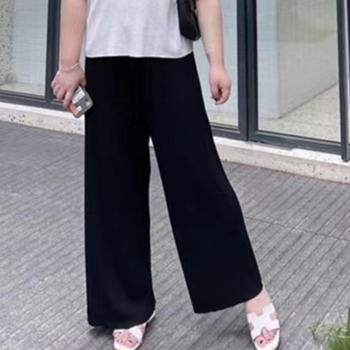 黑色加大加肥寬鬆顯瘦直筒褲女高腰梨形身材遮肉秋冬保暖哈倫褲女