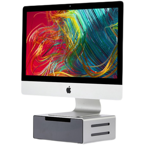 顯示器增高架擡高筆電支架電腦螢幕架子桌面收納鋁合金置物底座