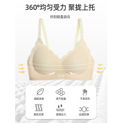 內衣女薄款小胸聚攏上托收副乳無鋼圈防下垂一體固定杯無痕文胸罩