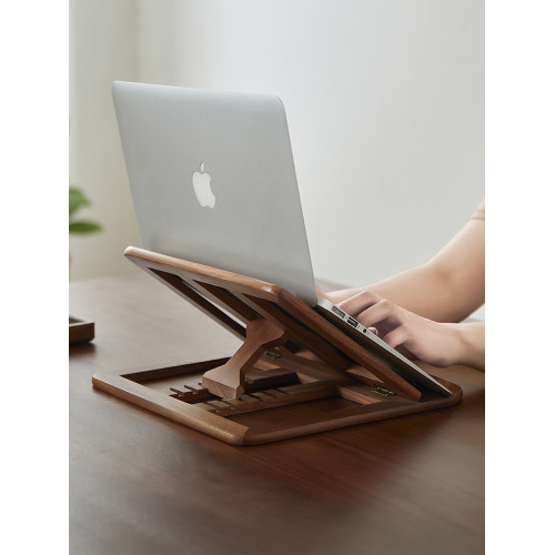 日式木質筆記型電腦支架托架收納桌面增高散熱折曡升降可攜式支撐架 日式木質筆記型電腦支架托架收納桌面增高散熱折曡升降可攜式支撐架