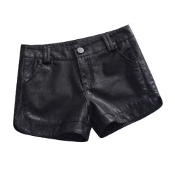 專櫃2025春秋新款綿羊皮短褲女顯瘦黑色修身真皮褲靴褲打底外穿潮