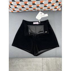 丁妮妮自製絲絨黑色短褲女秋冬季打底外穿小個子高腰金絲絨濶腿褲