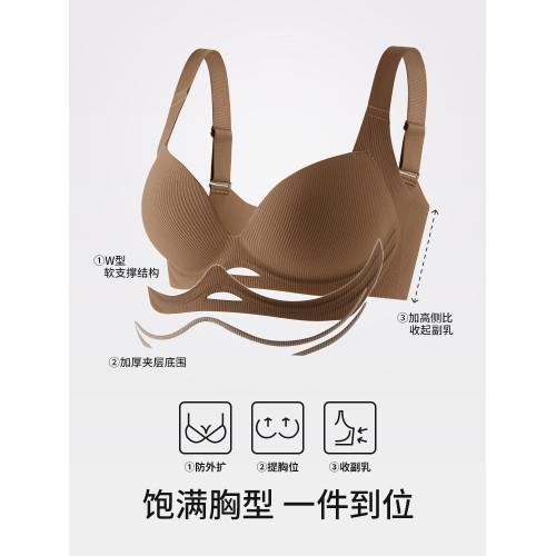 大胸顯小胸內衣全罩杯薄款胸罩調整型收副乳防外擴無鋼圈無痕文胸