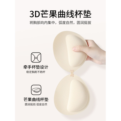 外擴內衣女小胸聚攏顯大漫畫胸加厚無鋼圈軟支撐背心式無痕文胸罩