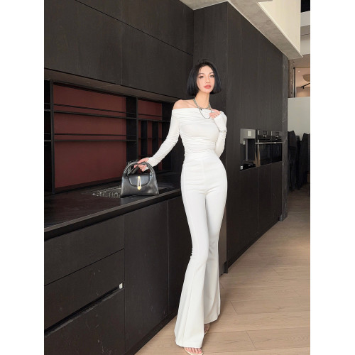 淺布調高個子加長褲新春彈力拖地垂感濶腿高腰顯瘦白色大喇叭褲女 淺布調高個子加長褲新春彈力拖地垂感濶腿高腰顯瘦白色大喇叭褲女