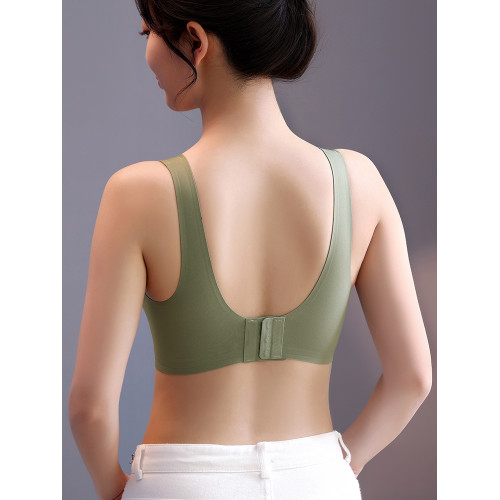 乳膠內衣女無痕美背無鋼圈收副乳防下垂聚攏背心上托果凍運動文胸