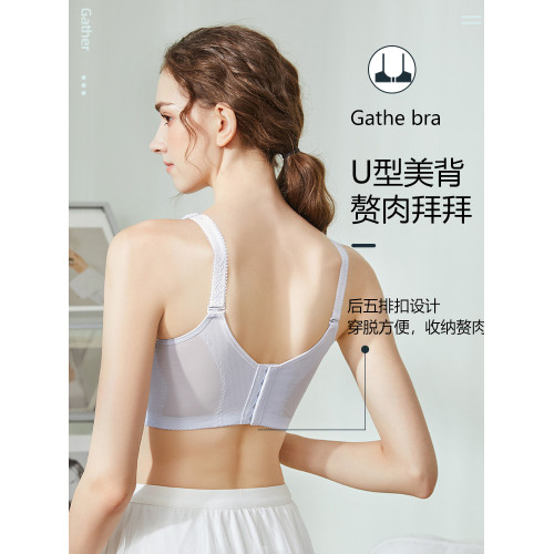 哺乳內衣大碼薄款防下垂大胸顯小無鋼圈收副乳孕婦産後喂奶文胸夏