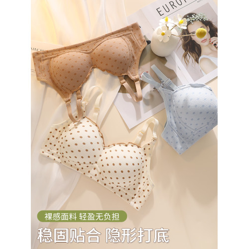 內衣女夏季薄款無鋼圈無痕聚攏小胸初中高中學生少女文胸罩防下垂