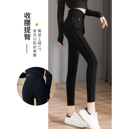 今年流行褲子2025新款爆款小黑褲秋冬高腰顯瘦外穿打底褲小腳褲子