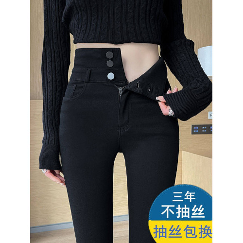 今年流行褲子2025新款爆款小黑褲秋冬高腰顯瘦外穿打底褲小腳褲子