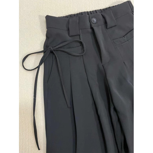 梨形身材黑色休閒褲女秋季新款大碼胖mm高腰寬鬆顯瘦西裝濶腿褲子