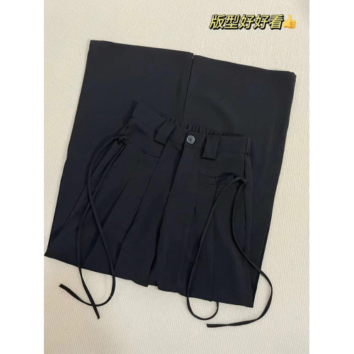 梨形身材黑色休閒褲女秋季新款大碼胖mm高腰寬鬆顯瘦西裝濶腿褲子