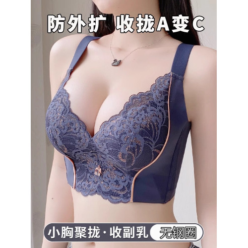 幸福狐狸小胸聚攏型文胸2024爆款女士收副乳無鋼圈無痕內衣女胸罩