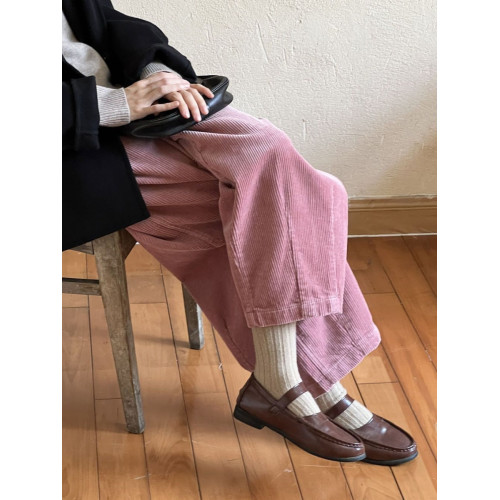 胖mm大碼2-300斤燈芯絨濶腿褲女秋冬寬鬆高腰顯瘦休閒工裝直筒褲