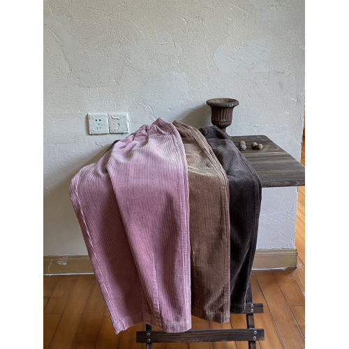 胖mm大碼2-300斤燈芯絨濶腿褲女秋冬寬鬆高腰顯瘦休閒工裝直筒褲