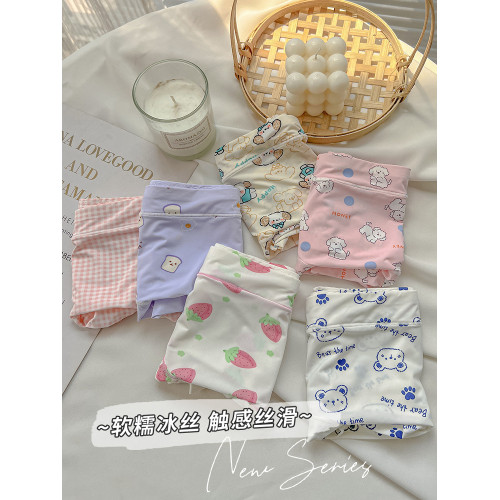 超絲滑~冰絲內褲女生卡通日系少女可愛透氣無痕學生透氣甜美韓系