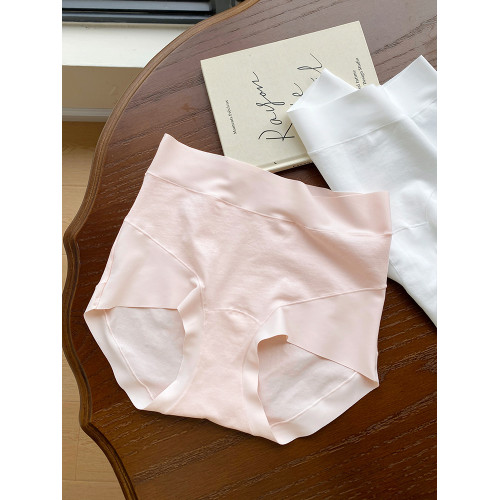 微內薇精梳棉無痕內褲女中高腰收腹平角胖mm抑菌純棉襠大碼三角褲