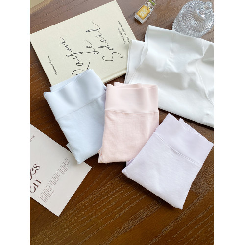 微內薇精梳棉無痕內褲女中高腰收腹平角胖mm抑菌純棉襠大碼三角褲