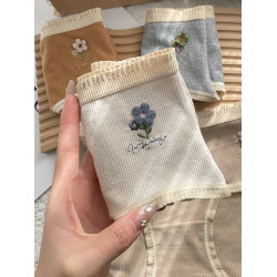 內褲女生純棉襠日系復古小花大碼中腰女士全棉三角褲2026新款少女